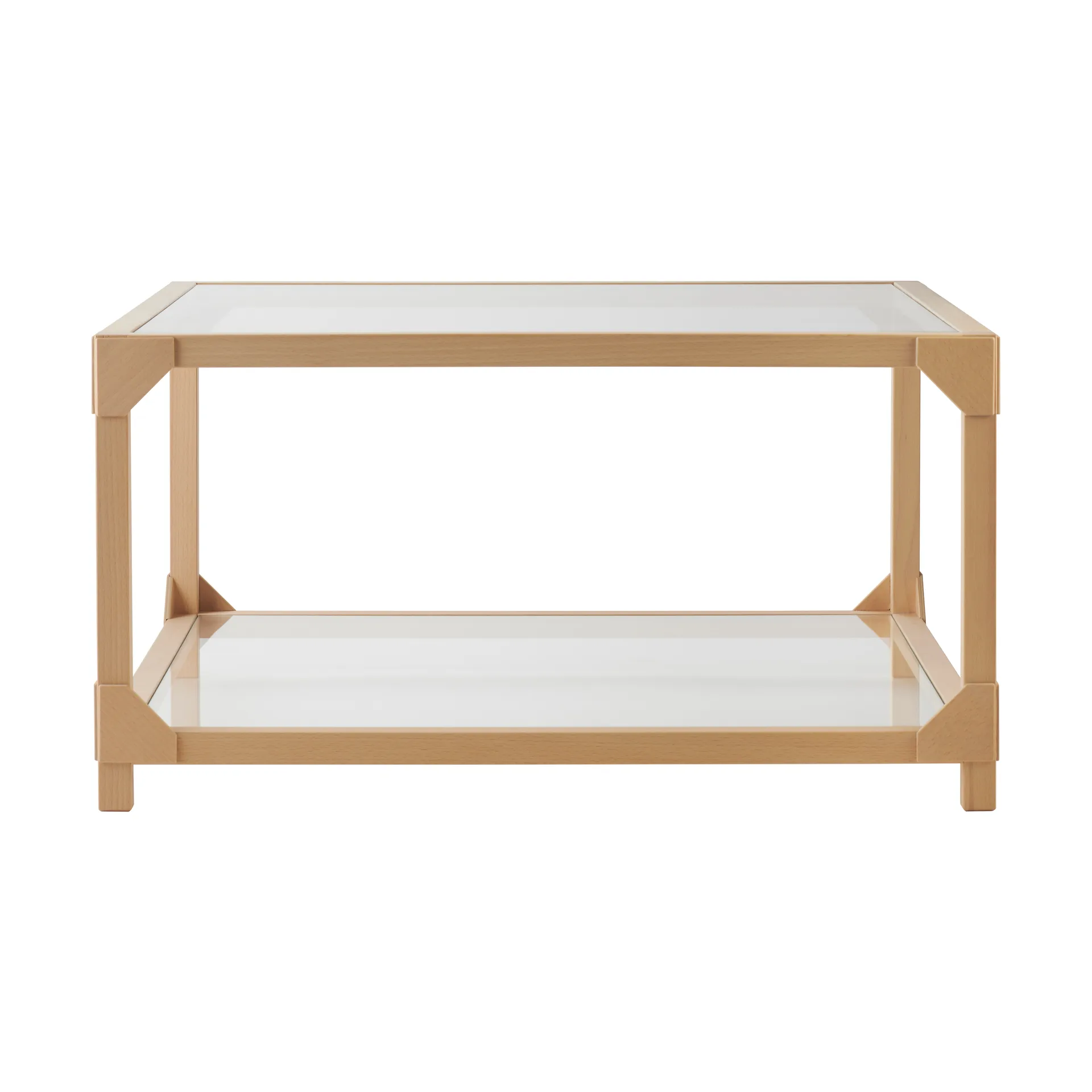 Mesa de centro Bleck 75x75 vidrio, Haya-natural Gärsnäs