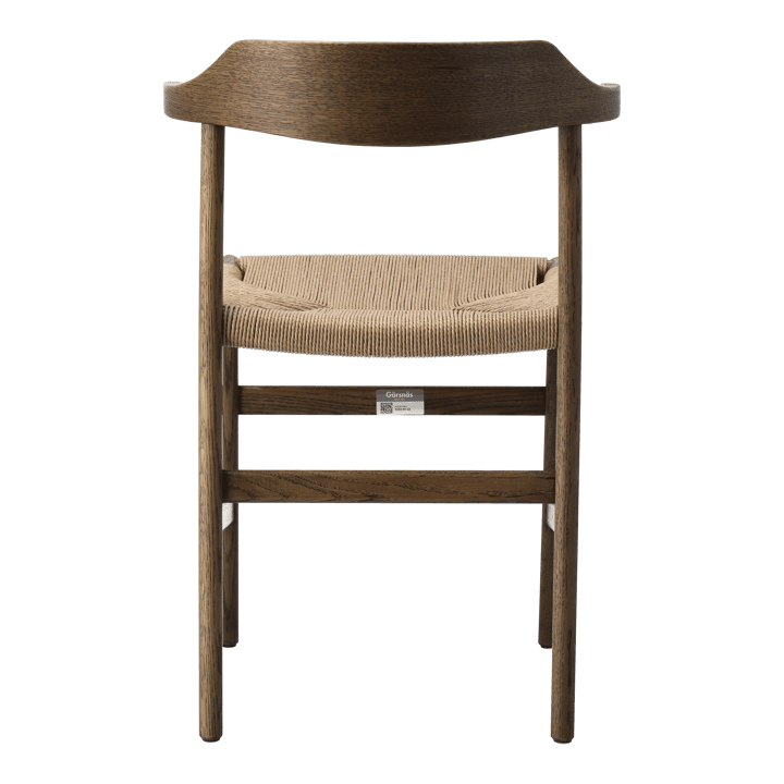 Silla con reposabrazos Hedda, Roble-black-cordón de papel negro Gärsnäs