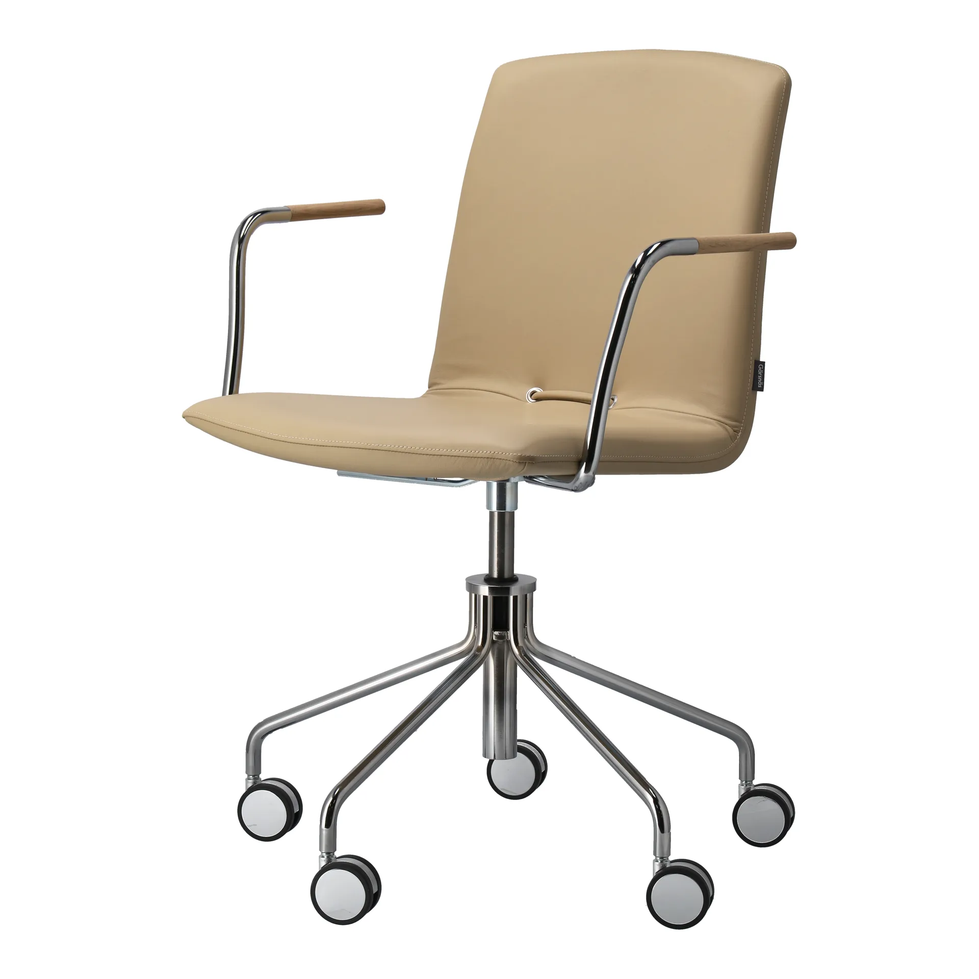 Silla giratoria con base de cromo Day, Roble-natural-H&S-elmosoft 02119 Gärsnäs