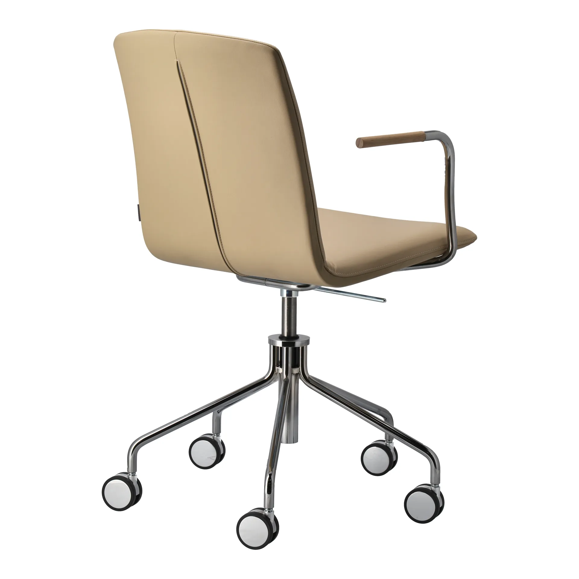 Silla giratoria con base de cromo Day, Roble-natural-H&S-elmosoft 02119 Gärsnäs