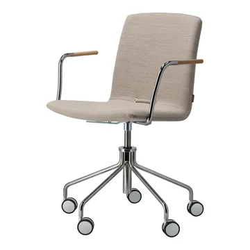 Silla giratoria con base de cromo Day - Roble-natural-H&S-tela foss 0212 - Gärsnäs