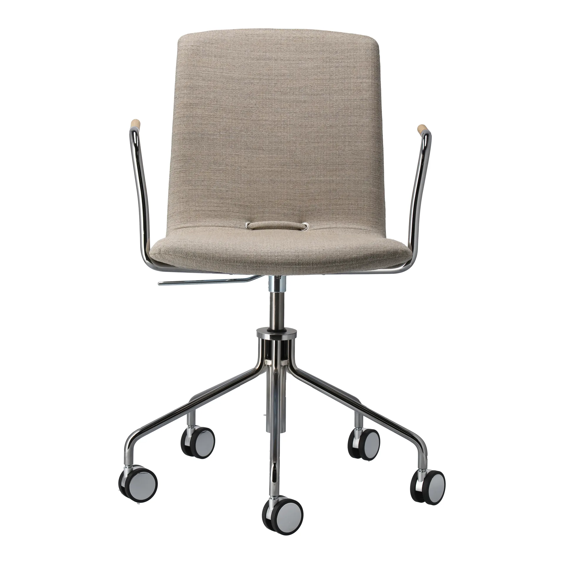 Silla giratoria con base de cromo Day, Roble-natural-H&S-tela foss 0212 Gärsnäs