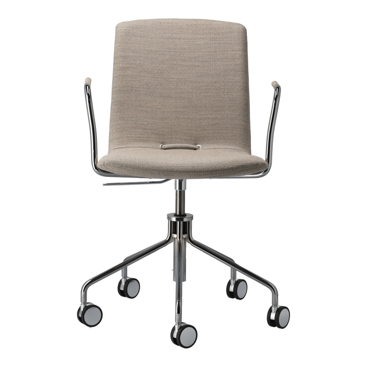 Silla giratoria con base de cromo Day, Roble-natural-H&S-tela foss 0212 Gärsnäs