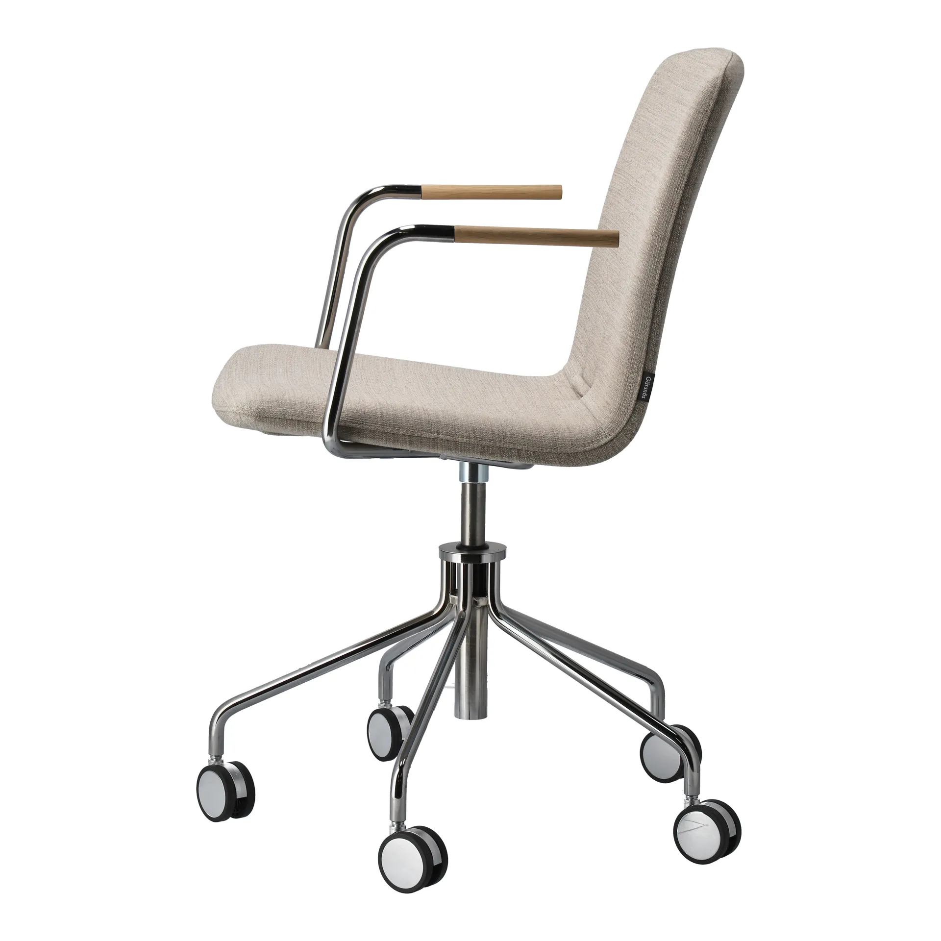 Silla giratoria con base de cromo Day, Roble-natural-H&S-tela foss 0212 Gärsnäs