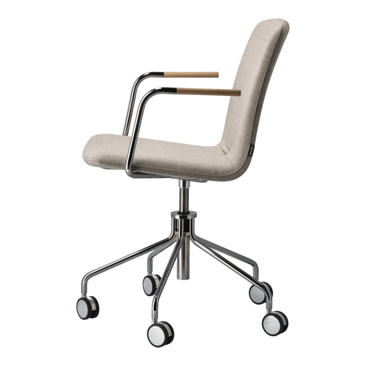 Silla giratoria con base de cromo Day, Roble-natural-H&S-tela foss 0212 Gärsnäs