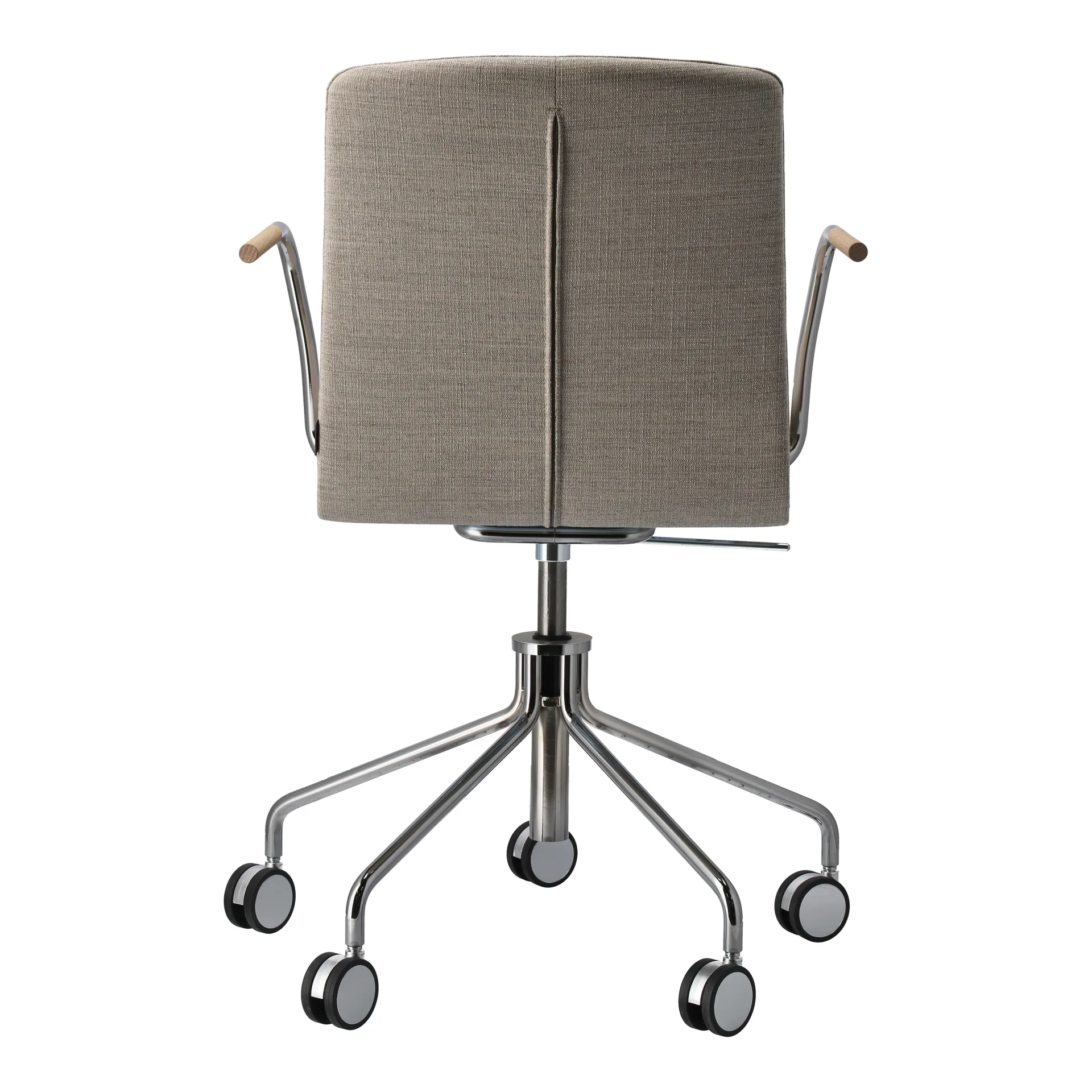 Silla giratoria con base de cromo Day, Roble-natural-H&S-tela foss 0212 Gärsnäs