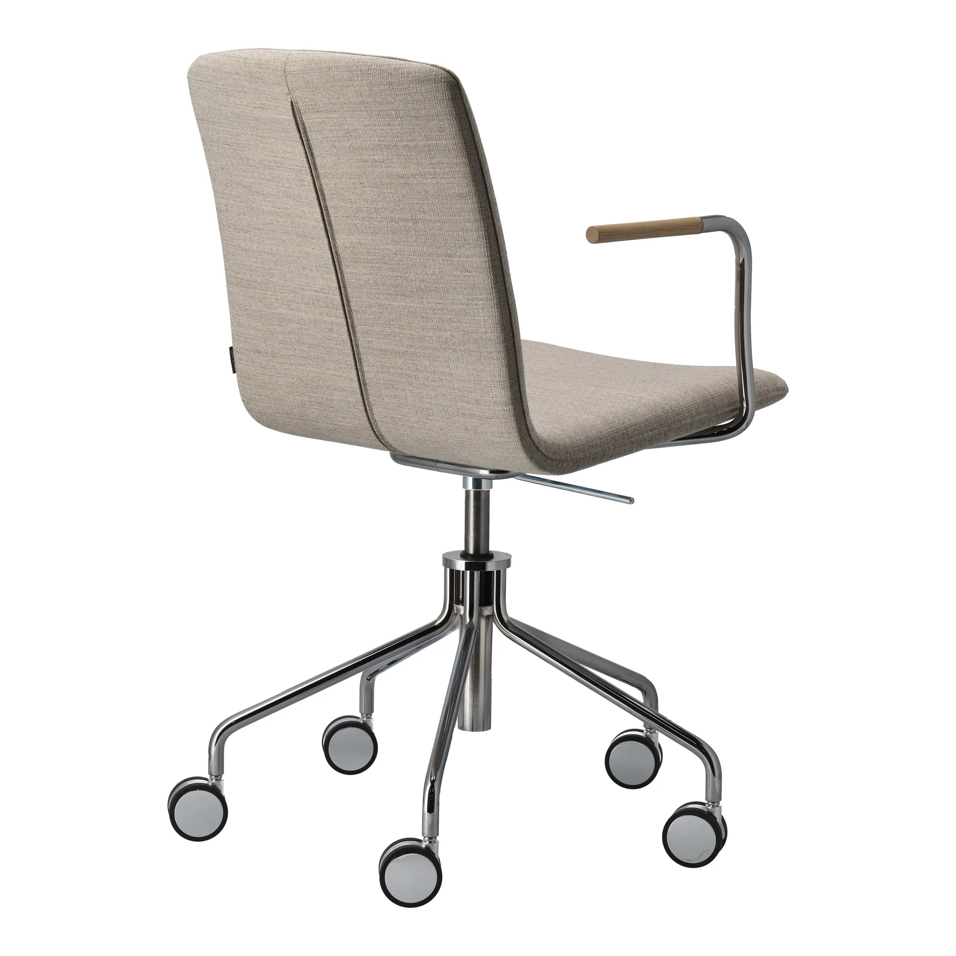 Silla giratoria con base de cromo Day, Roble-natural-H&S-tela foss 0212 Gärsnäs