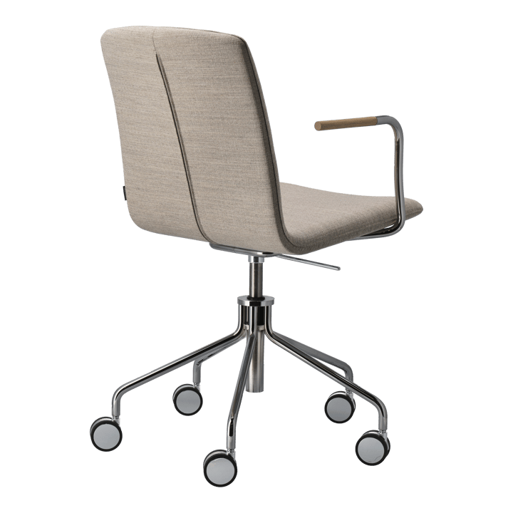 Silla giratoria con base de cromo Day, Roble-natural-H&S-tela foss 0212 Gärsnäs