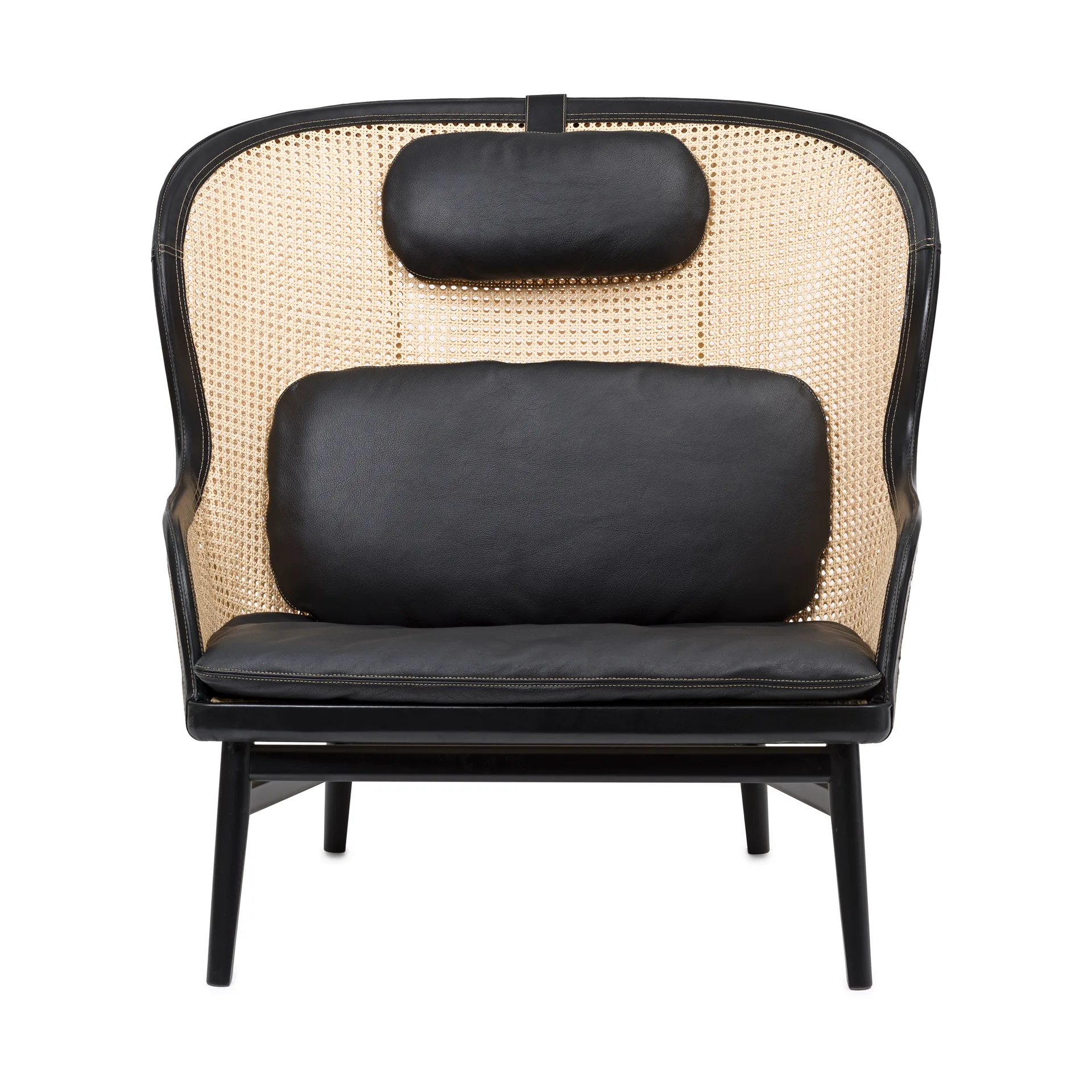 Sillón Dandy, Haya-teñido de negro-cuero Tärnsjö negro Gärsnäs