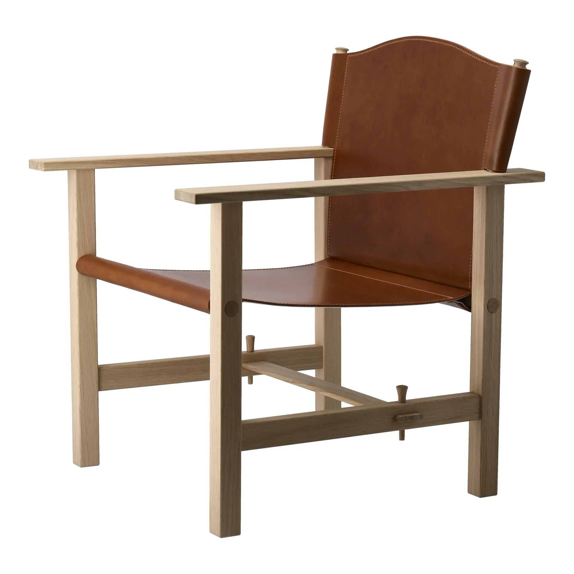 Sillón Ferdinand, Roble-sin tratar - cuero Tärnsjö cognac Gärsnäs