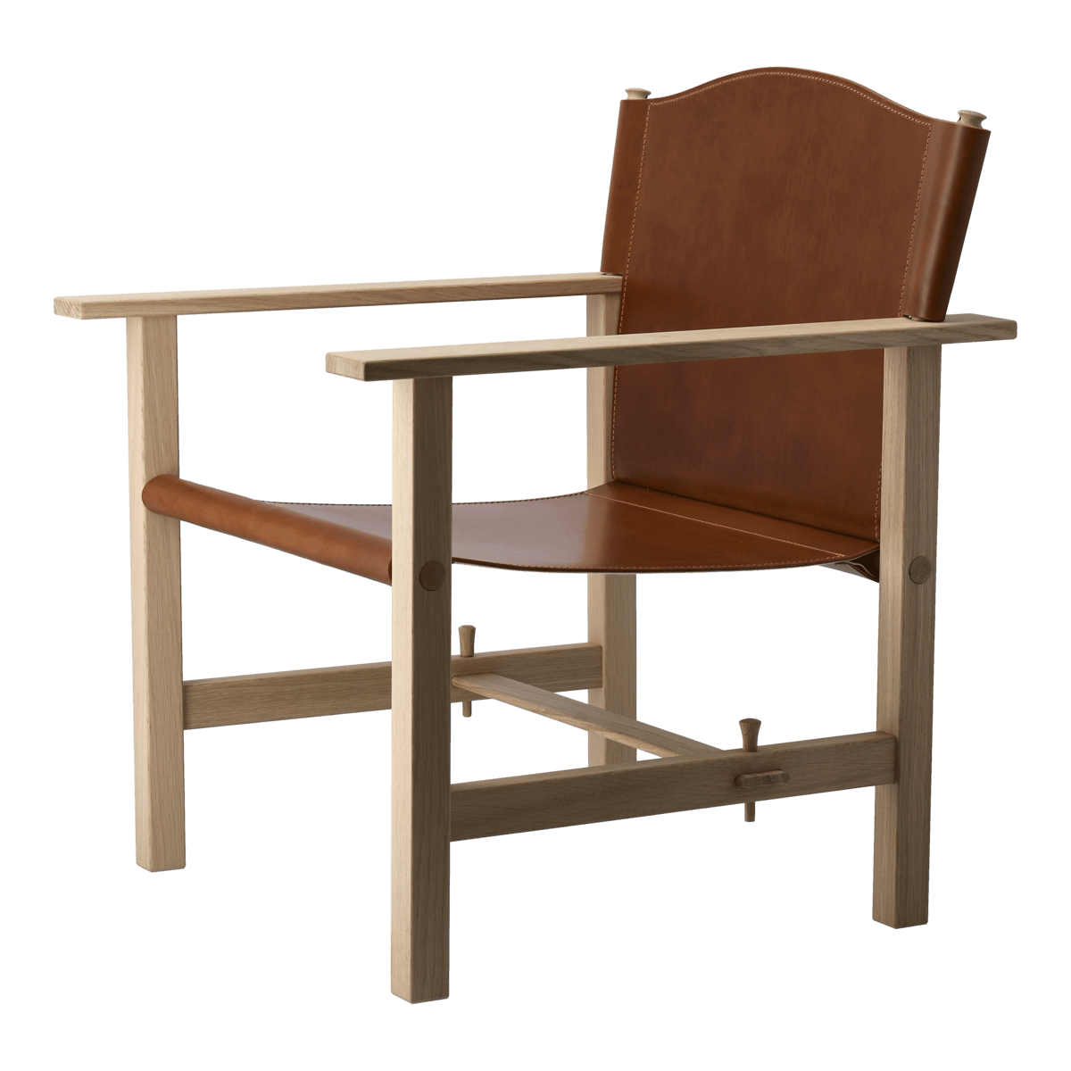 Gärsnäs Sillón Ferdinand Roble-sin tratar - cuero Tärnsjö cognac