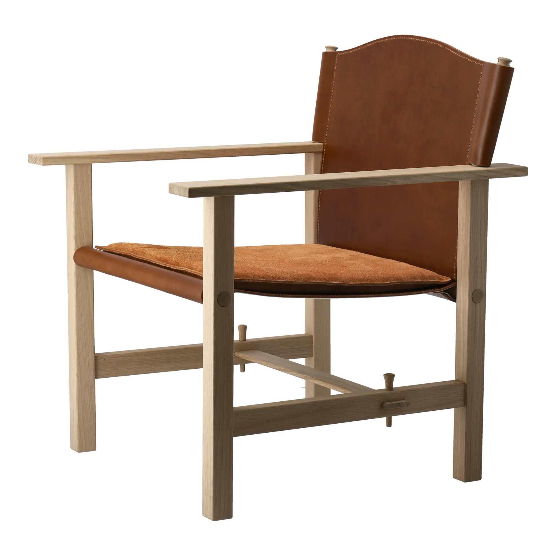 Sillón Ferdinand, Roble-sin tratar - cuero Tärnsjö cognac Gärsnäs