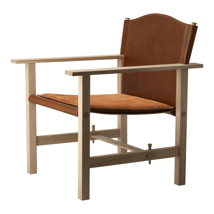 Sillón Ferdinand, Roble-sin tratar - cuero Tärnsjö cognac Gärsnäs
