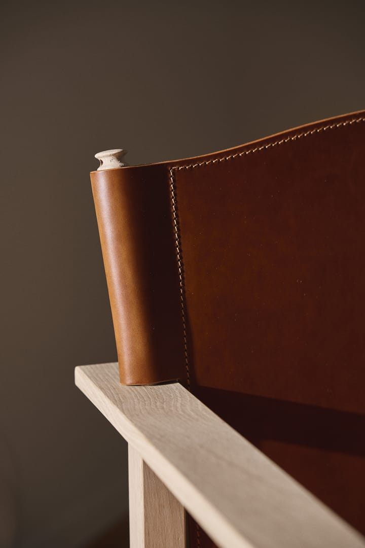 Sillón Ferdinand, Roble-sin tratar - cuero Tärnsjö cognac Gärsnäs