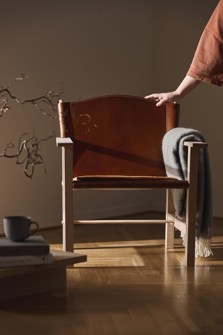 Sillón Ferdinand, Roble-sin tratar - cuero Tärnsjö cognac Gärsnäs