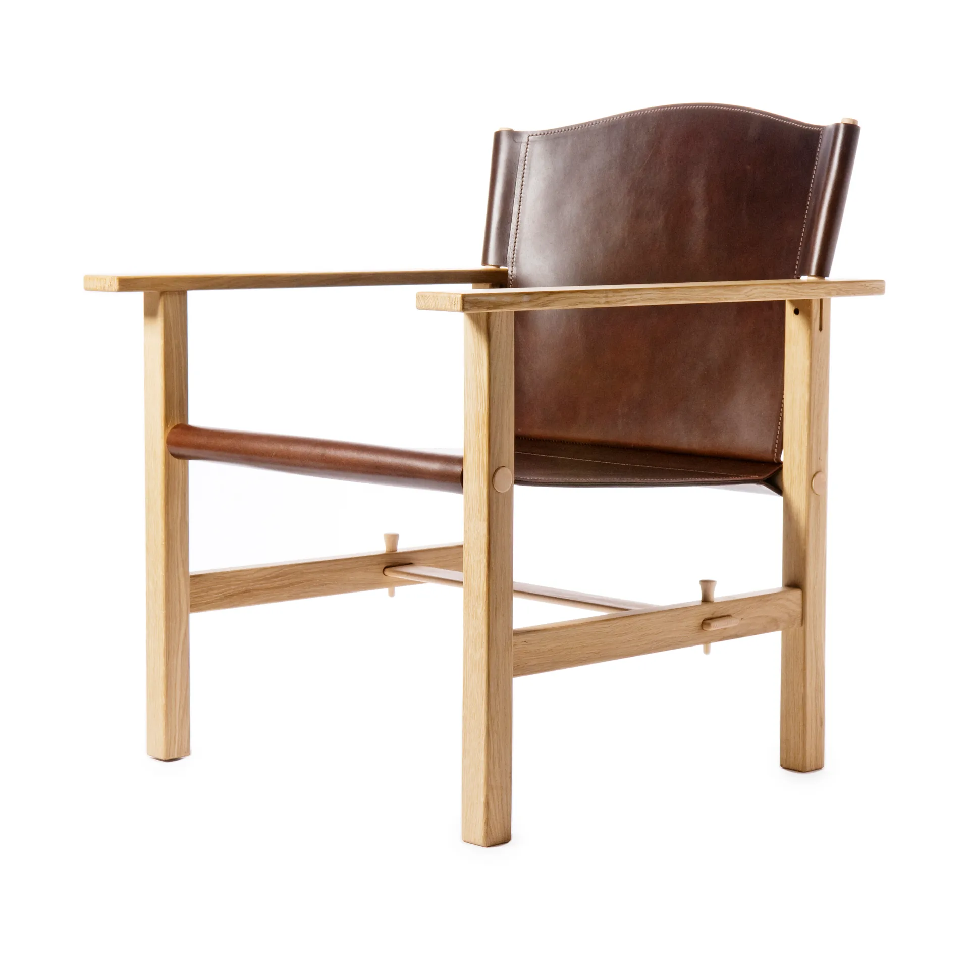 Sillón Ferdinand, Roble sin tratar-cuero Tärnsjö marrón oscuro Gärsnäs