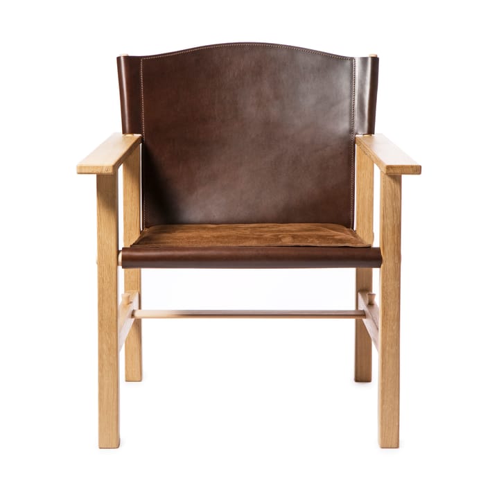 Sillón Ferdinand, Roble sin tratar-cuero Tärnsjö marrón oscuro Gärsnäs