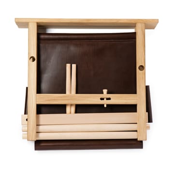 Sillón Ferdinand - Roble sin tratar-cuero Tärnsjö marrón oscuro - Gärsnäs