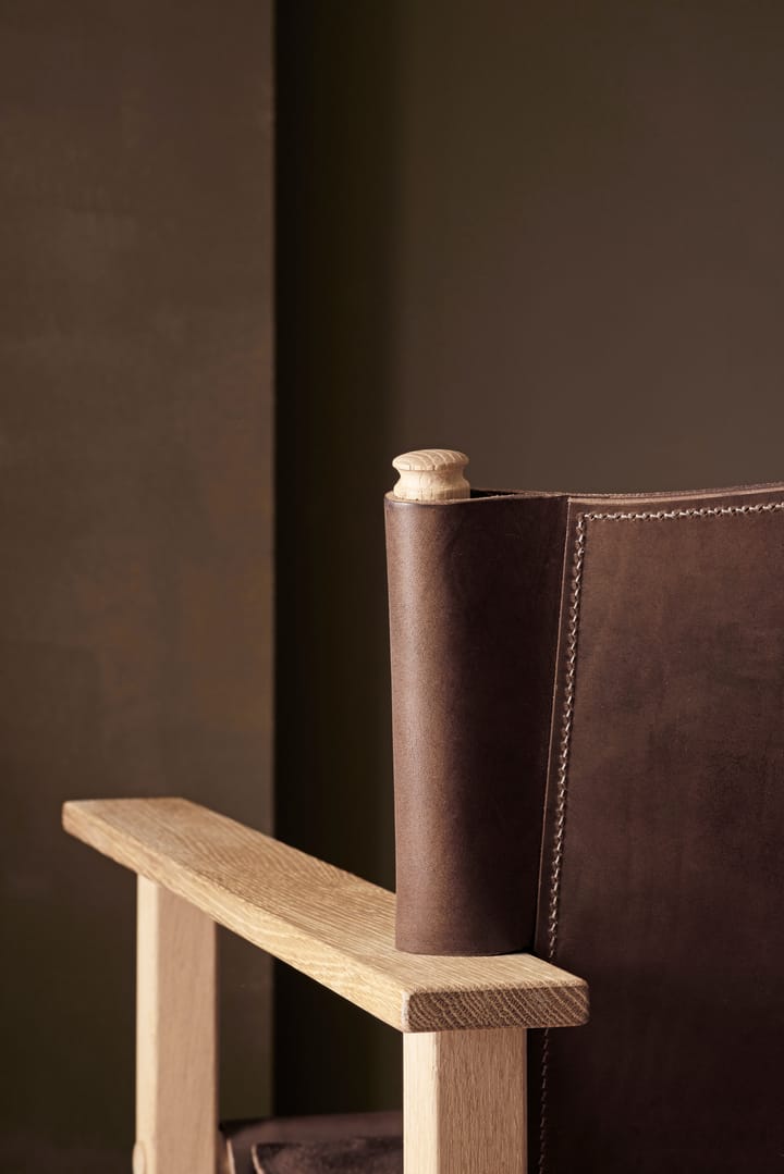 Sillón Ferdinand, Roble sin tratar-cuero Tärnsjö marrón oscuro Gärsnäs