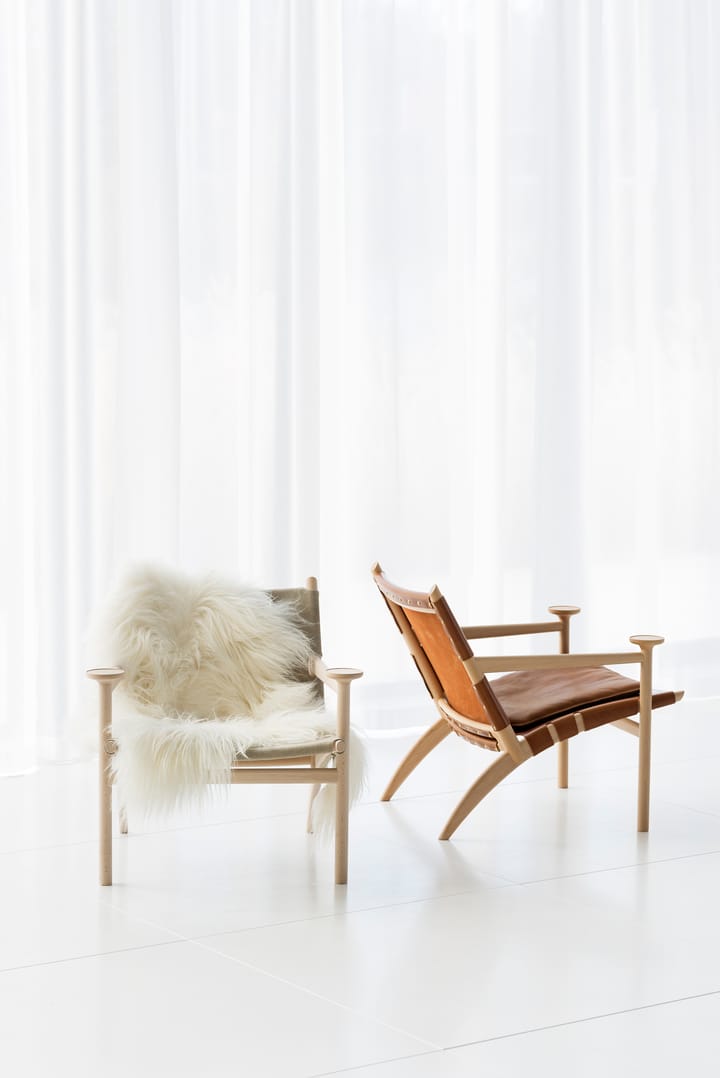 Sillón Hedwig - Haya-white-cuero Tärnsjö cognac - Gärsnäs