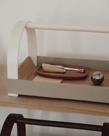 Bandeja con asas Kydo 40,5×27×23,5 cm - Roble-beige blanco - Gejst