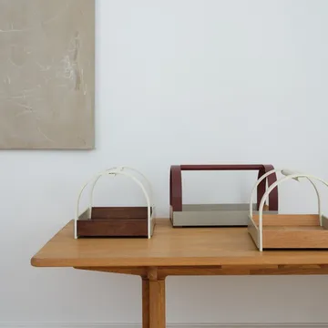 Bandeja con asas Kydo 40,5×27×23,5 cm - Roble-beige blanco - Gejst