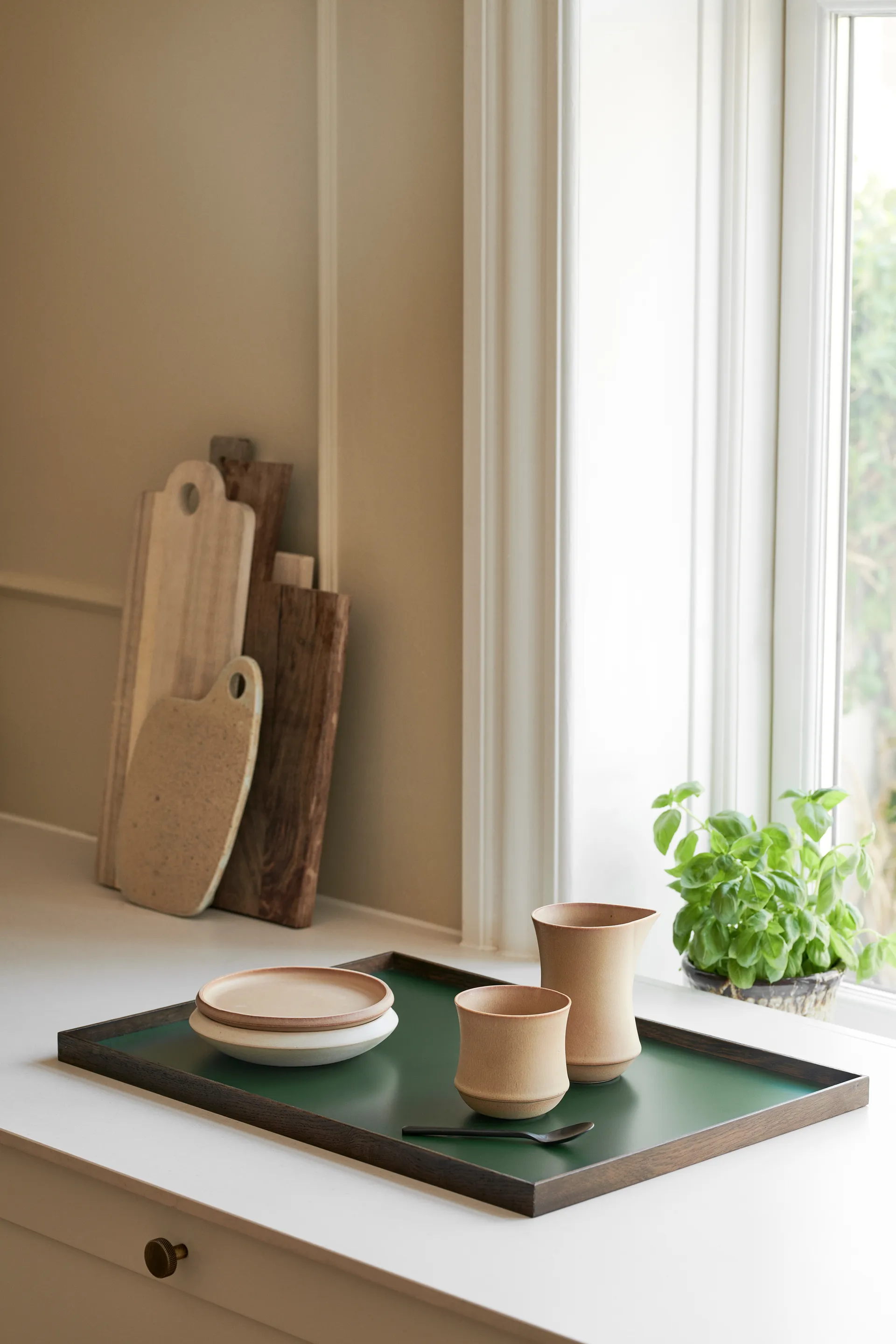 Bandeja Frame large 35,5x50,6 cm, Roble ahumado-verde Gejst