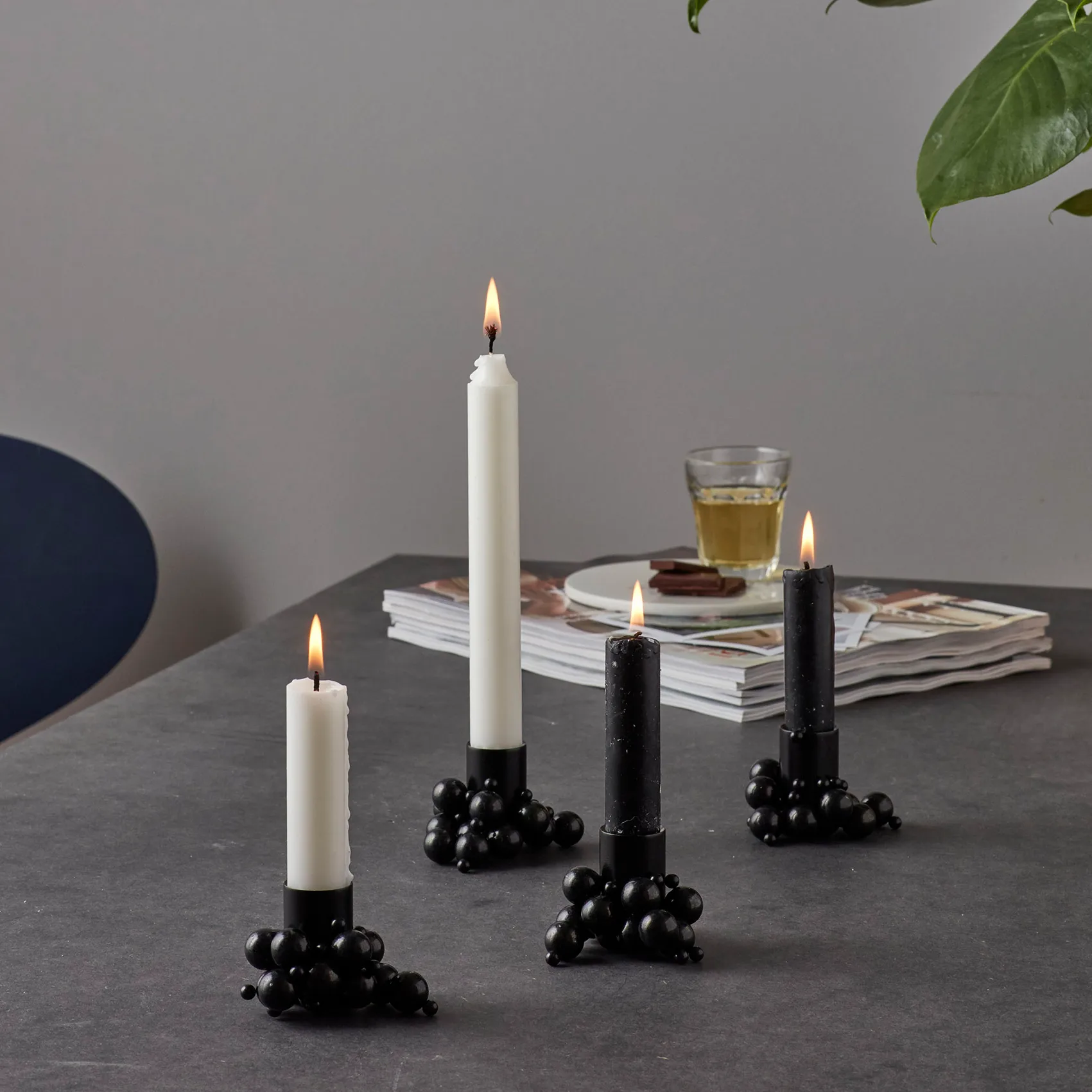 Candelabro Molekyl 4, negro Gejst