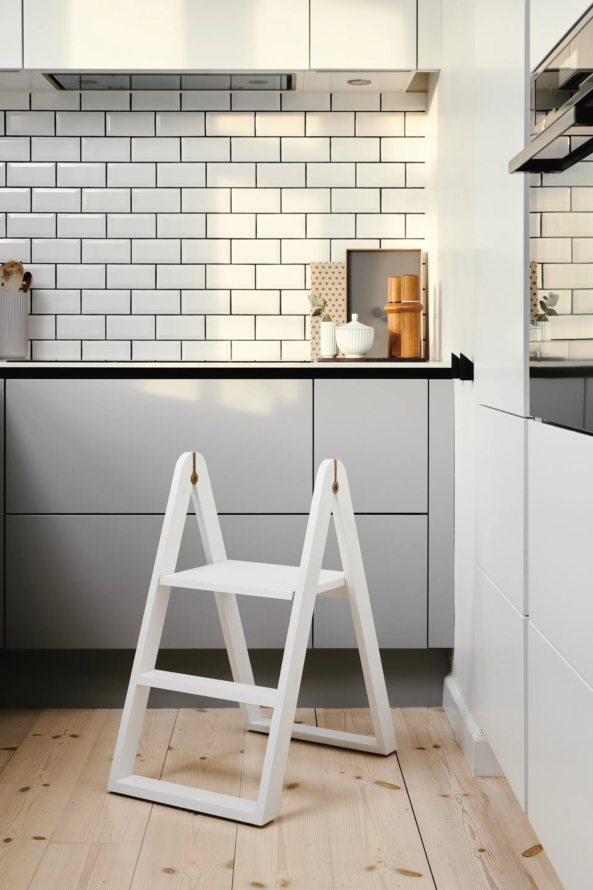 Escalera de tijera Reech, Blanco Gejst