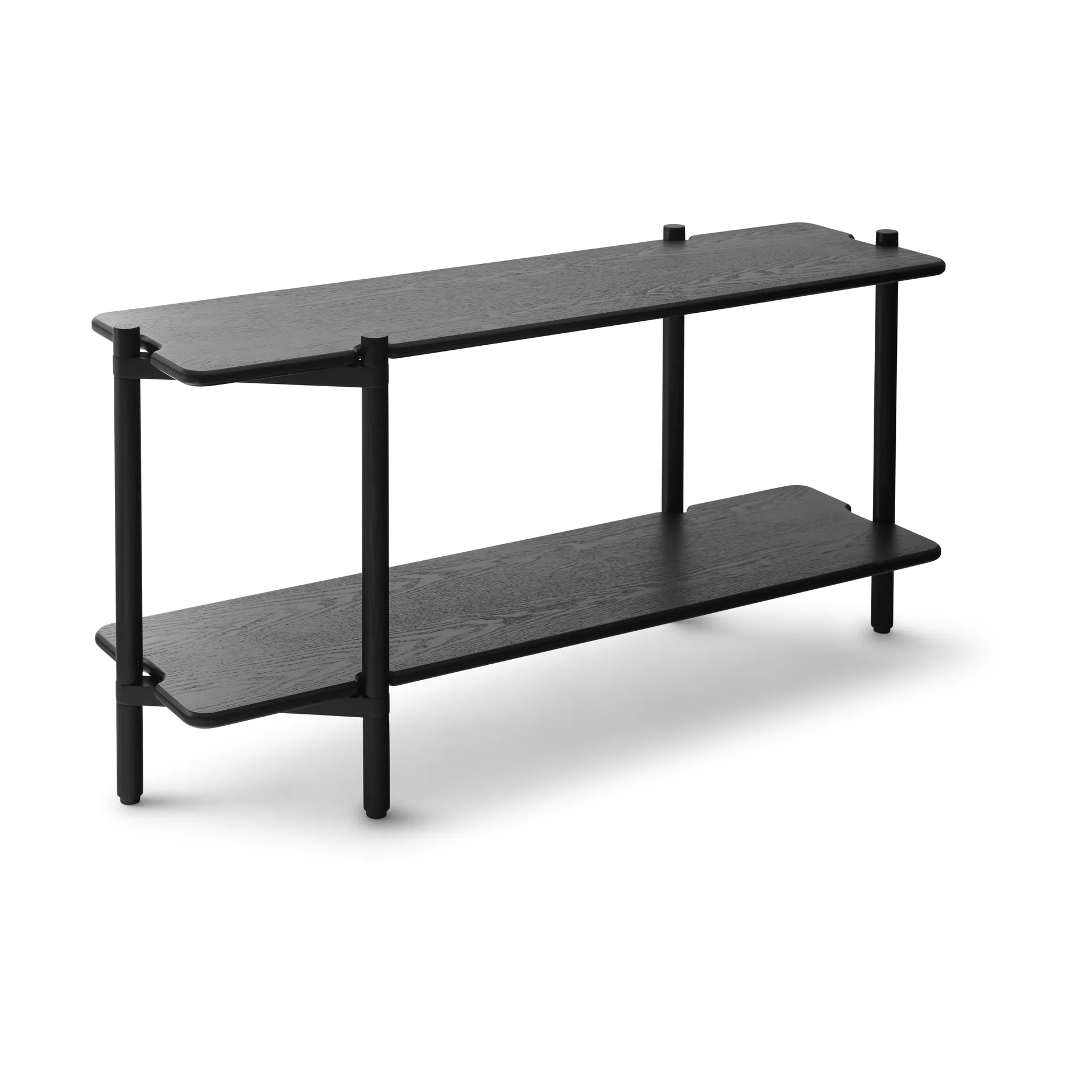 Estantería Invi con 2 estantes, módulo 1, Fresno negro Gejst