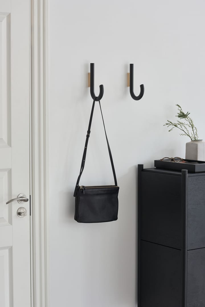 Gancho Hook 19 cm, Roble teñido de negro-latón Gejst