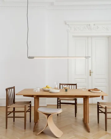 Lámpara colgante Radent long 135 cm - Acero - Gejst