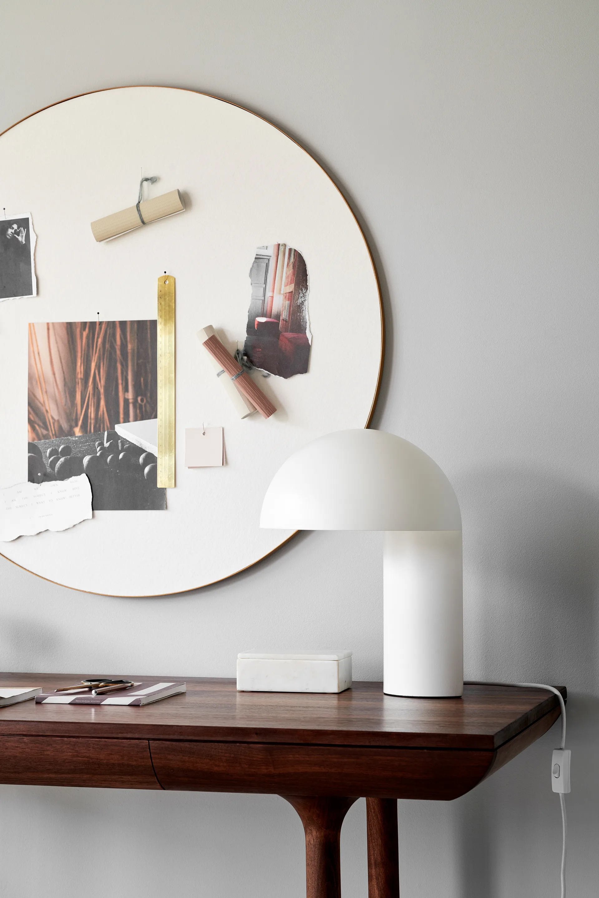 Lámpara de mesa Leery 40 cm, Blanco Gejst