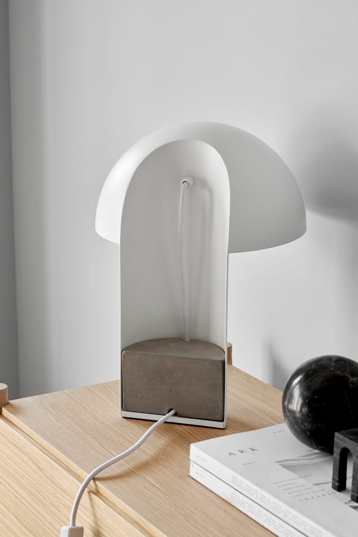 Lámpara de mesa Leery 40 cm, Blanco Gejst