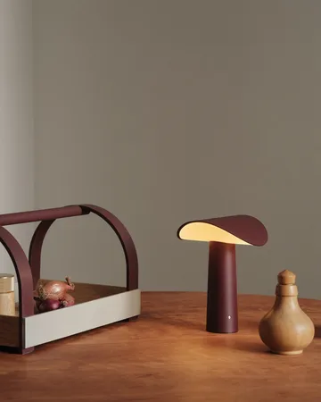 Lámpara de mesa Lium portátil 22,5 cm - Borgoña - Gejst