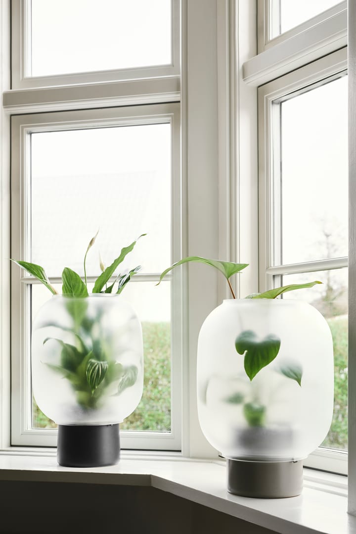 Maceta con cristal pavonado Nebl Ø26 cm, Negro Gejst