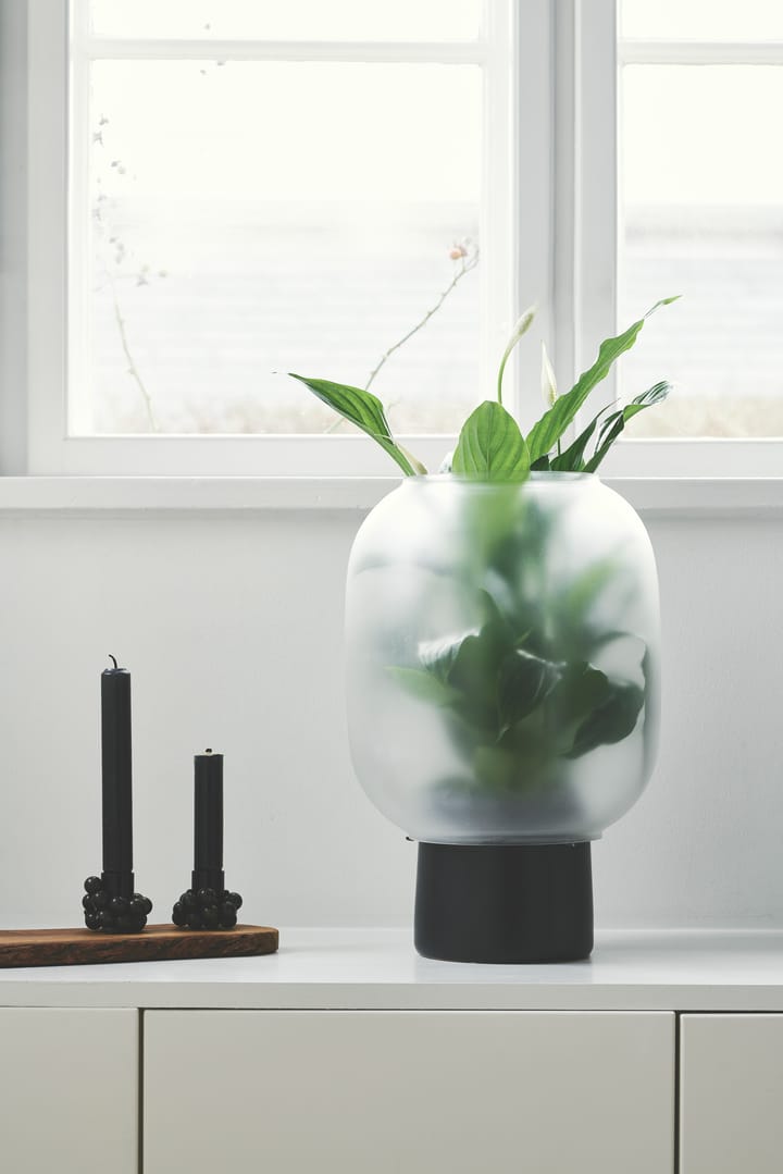 Maceta con cristal pavonado Nebl Ø26 cm, Negro Gejst