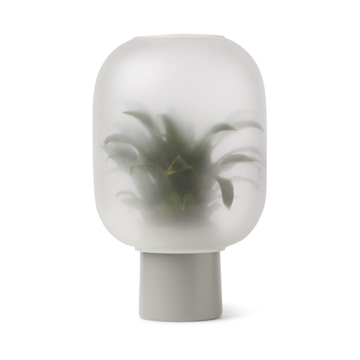 Maceta con vidrio pavonado Nebl grande Ø25 cm, gris Gejst
