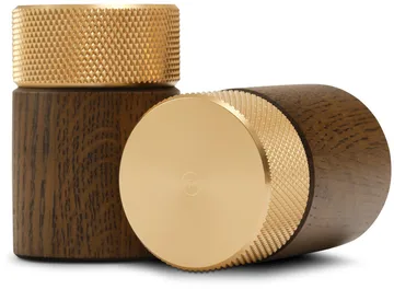 Molinillo de sal y pimienta Sina 6 cm - Fresno oscuro-latón - Gejst