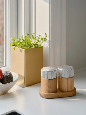 Molinillo de sal y pimienta Sina 6 cm - Roble-acero - Gejst