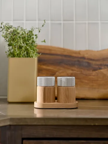 Molinillo de sal y pimienta Sina 6 cm - Roble-acero - Gejst