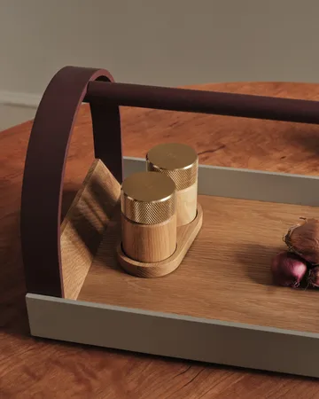 Molinillo de sal y pimienta Sina 6 cm - Roble-latón - Gejst