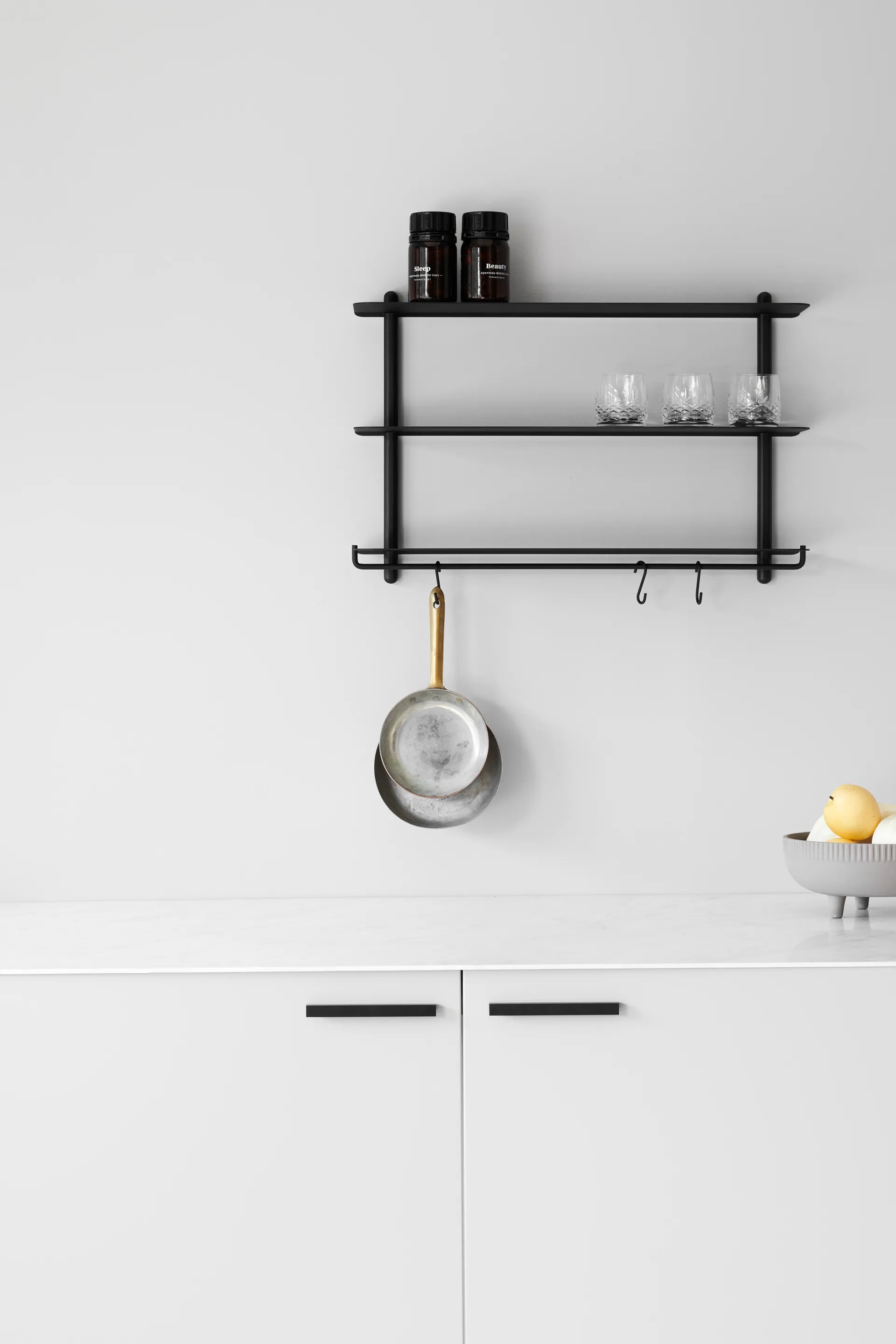 Set de 3 ganchos para estantería Nivo, negro Gejst