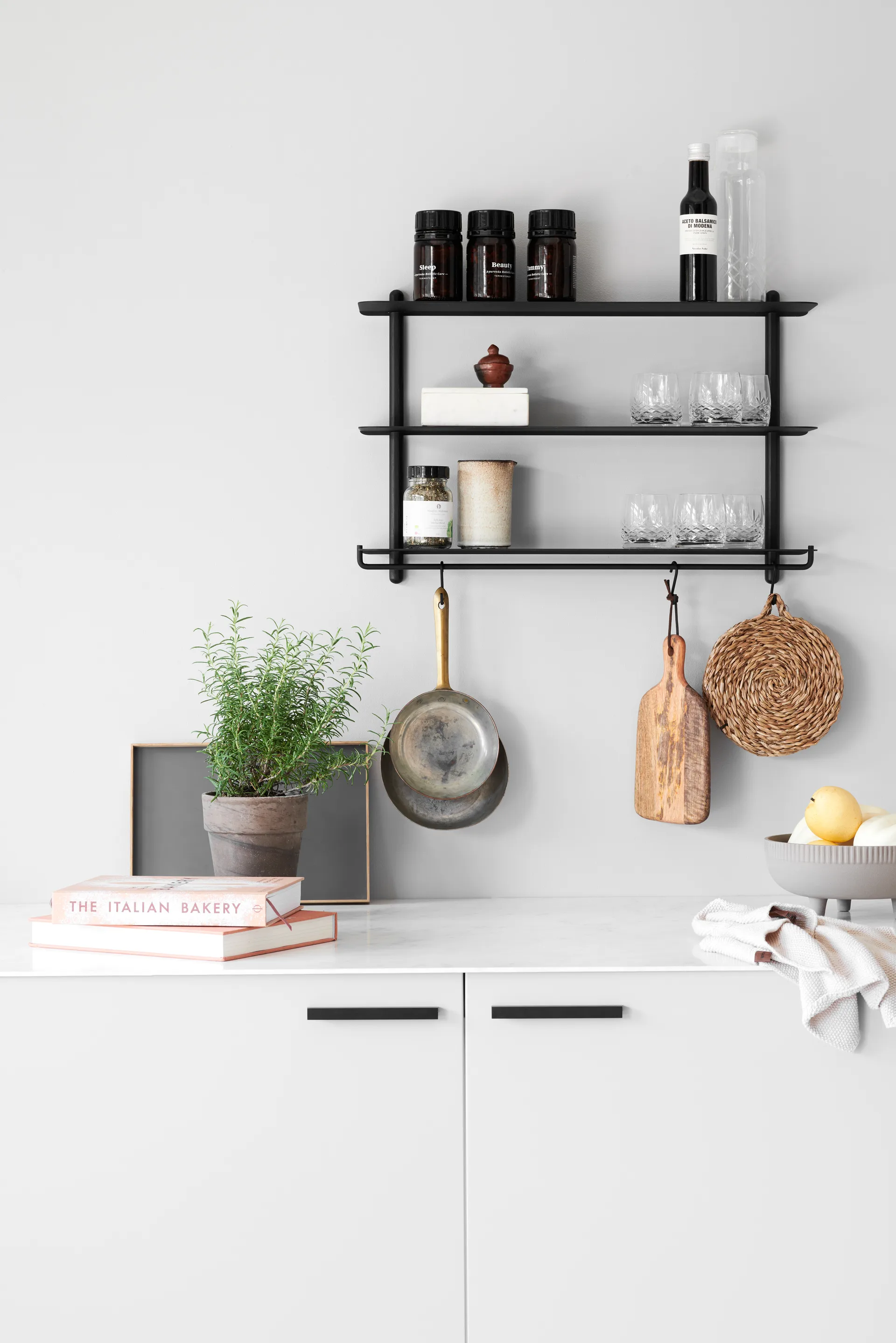 Set de 3 ganchos para estantería Nivo, negro Gejst