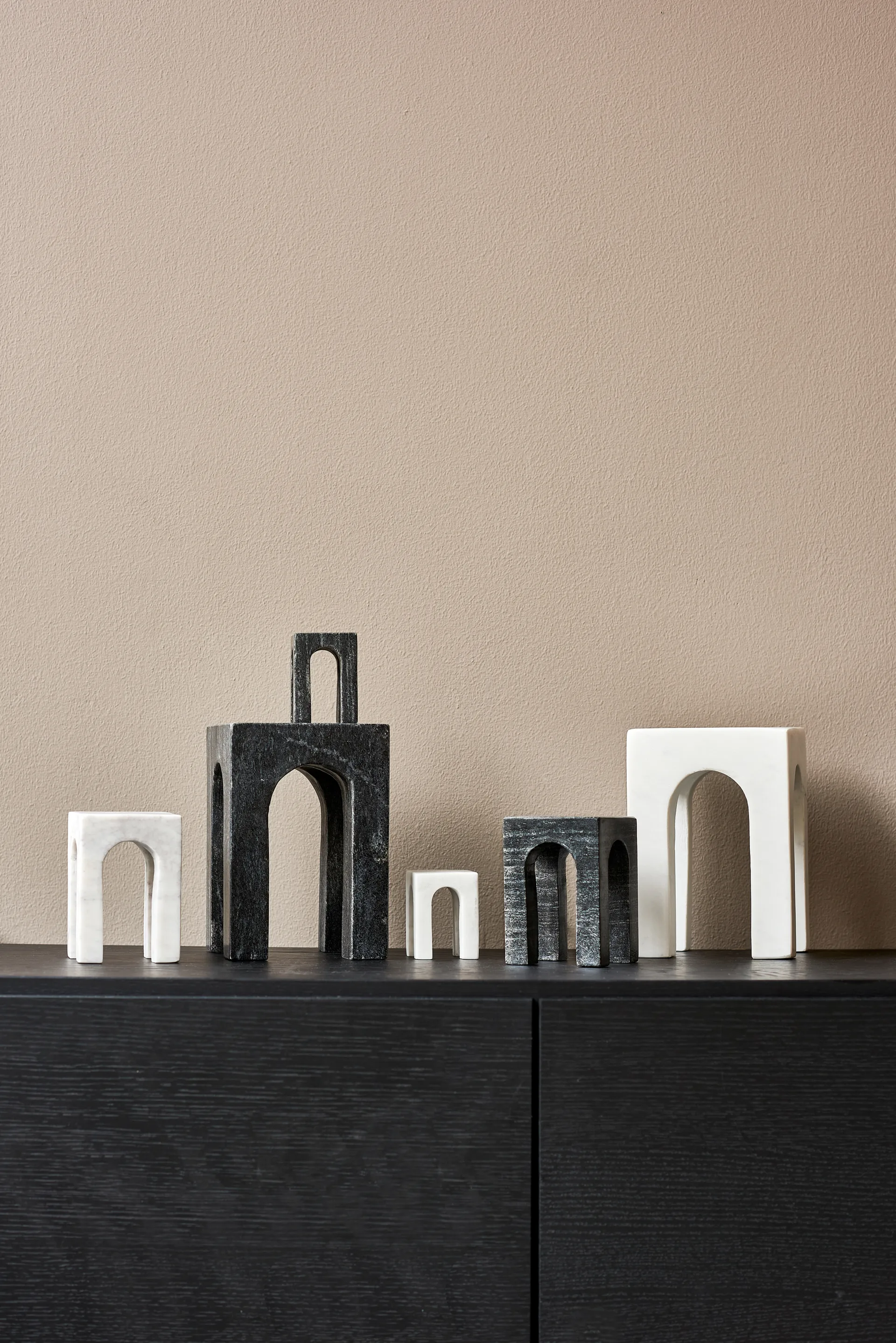 Sujetalibros Arkis 3 piezas, negro Gejst