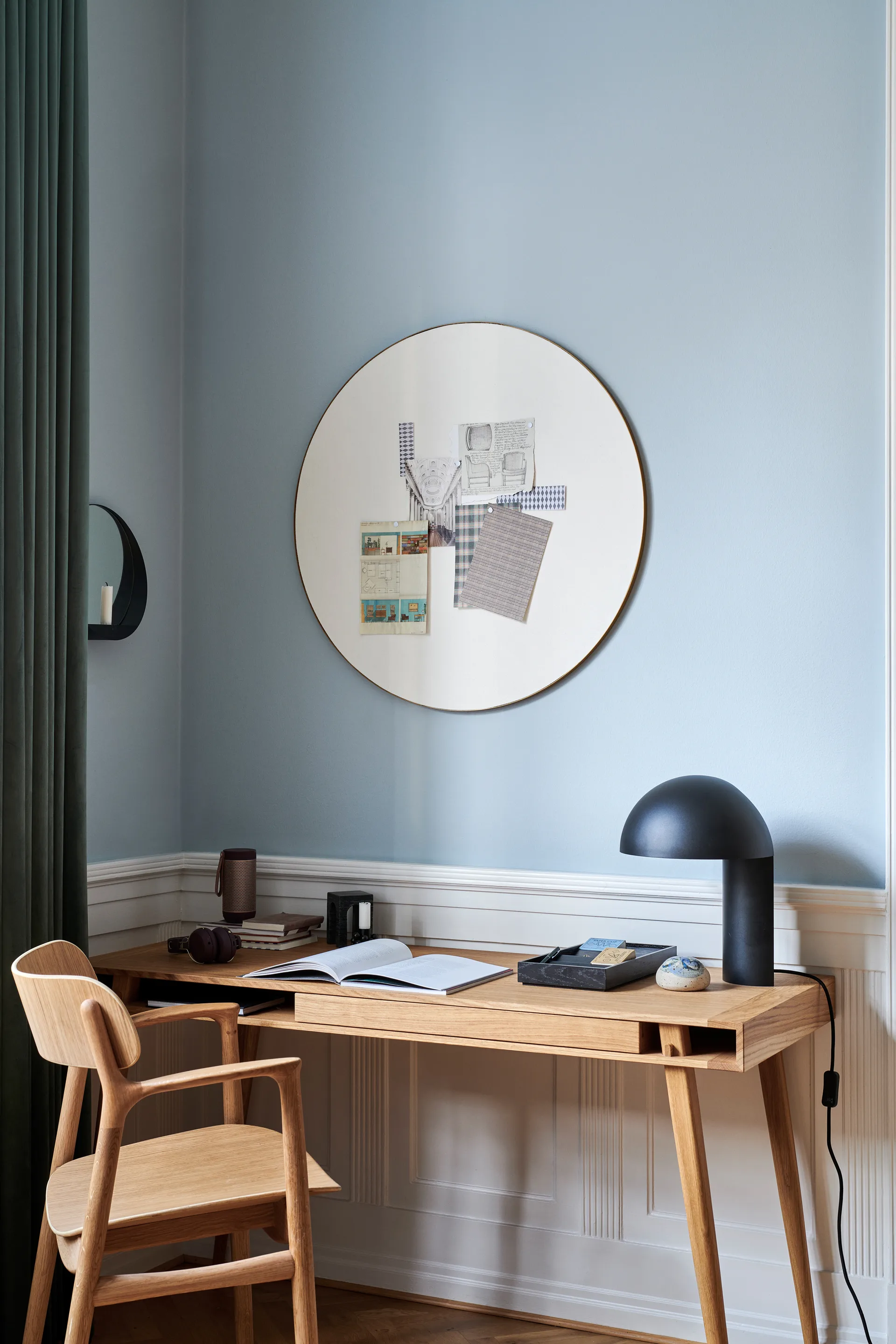 Tablero de notas Retell pinboard Ø80 cm, blanco-latón Gejst