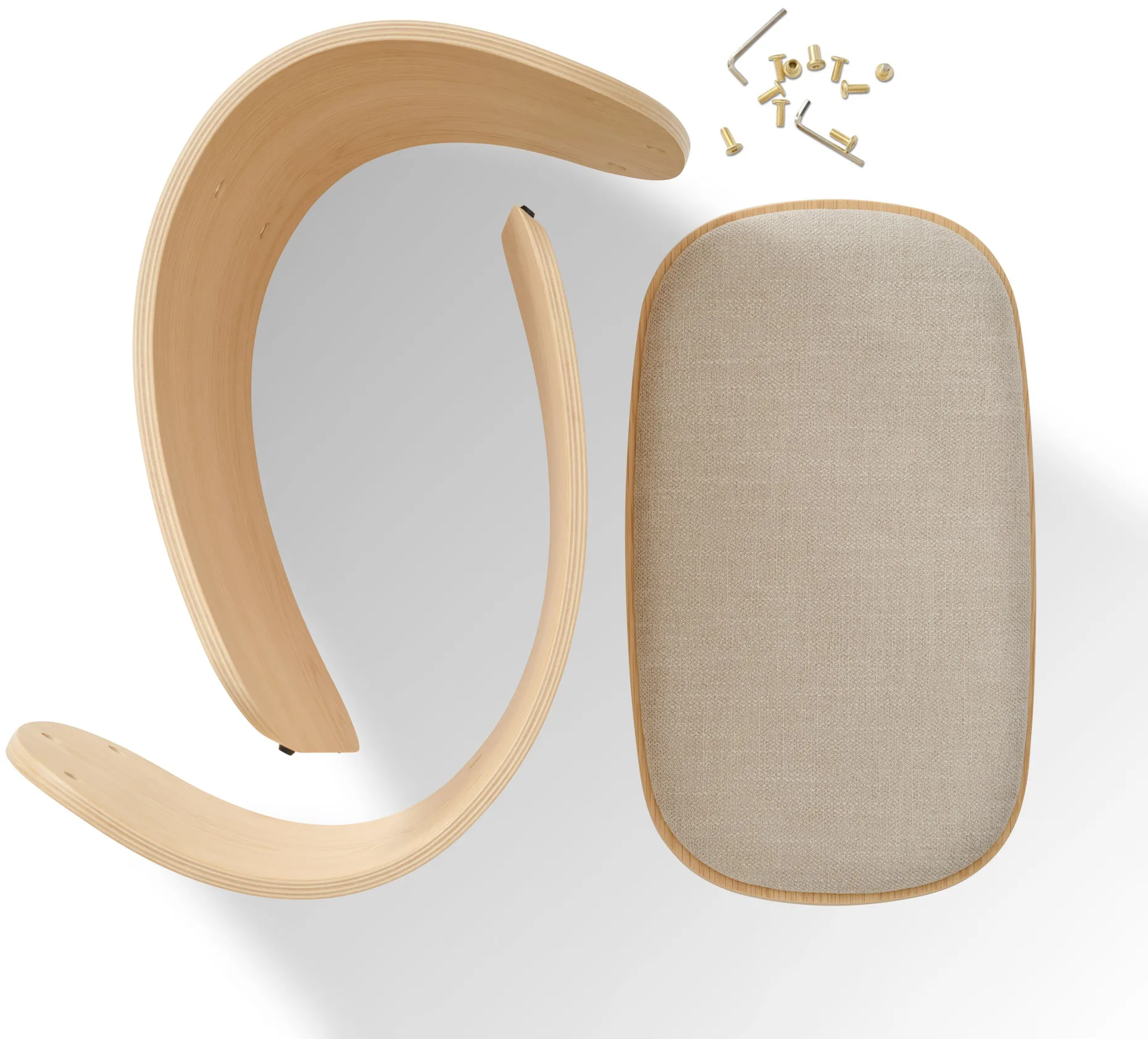 Taburete Luno 48×28×72 cm, Roble-beige textil Gejst