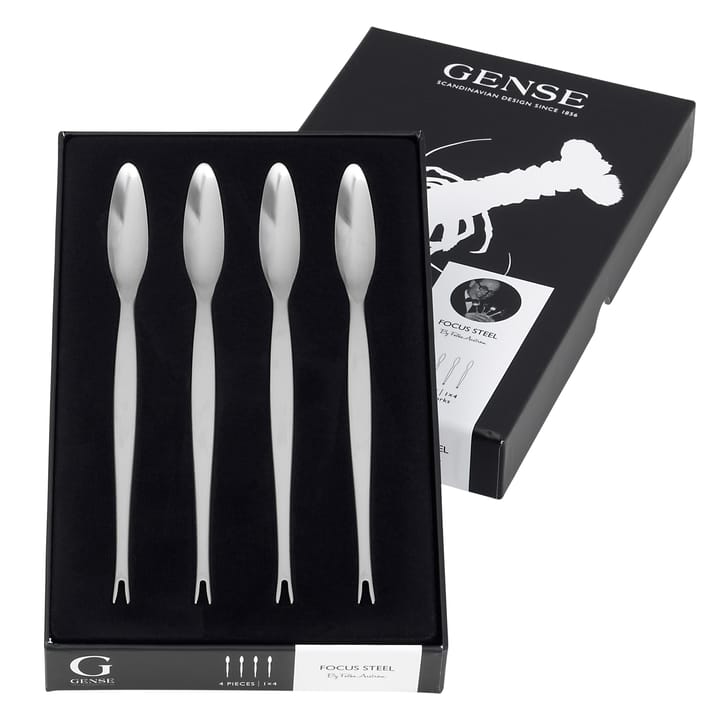 4 Tenedores de langosta Focus Steel, acero inoxidable 4 piezas Gense