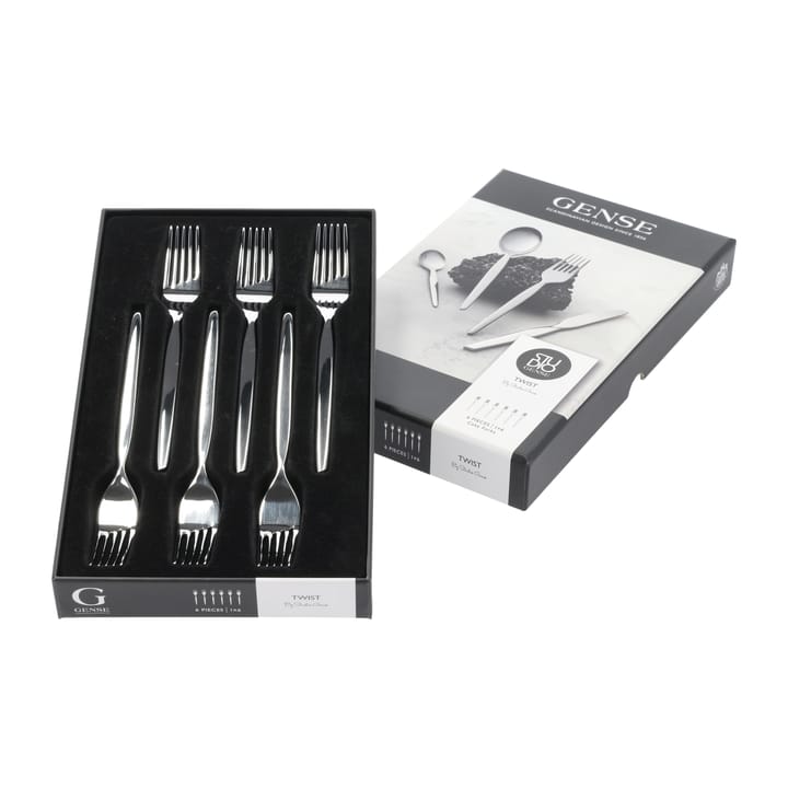 6 Tenedores para tarta Twist, acero inoxidable Gense