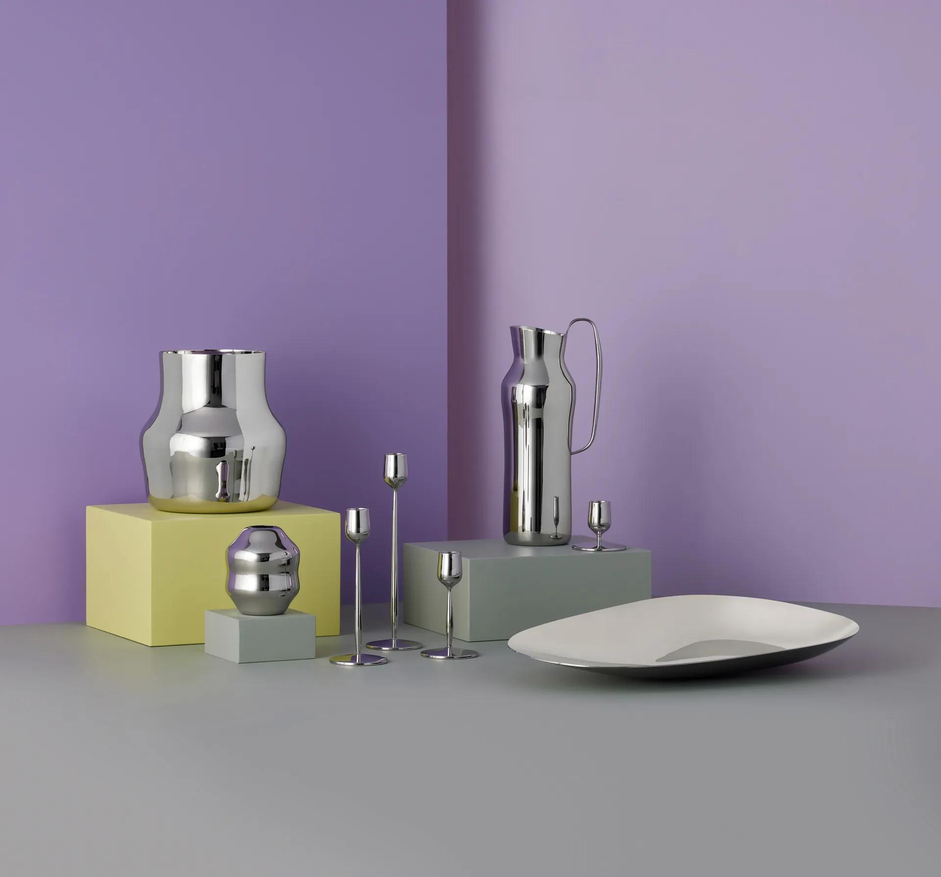 Candelabro Dorotea 5,5 cm, Acero brillante Gense